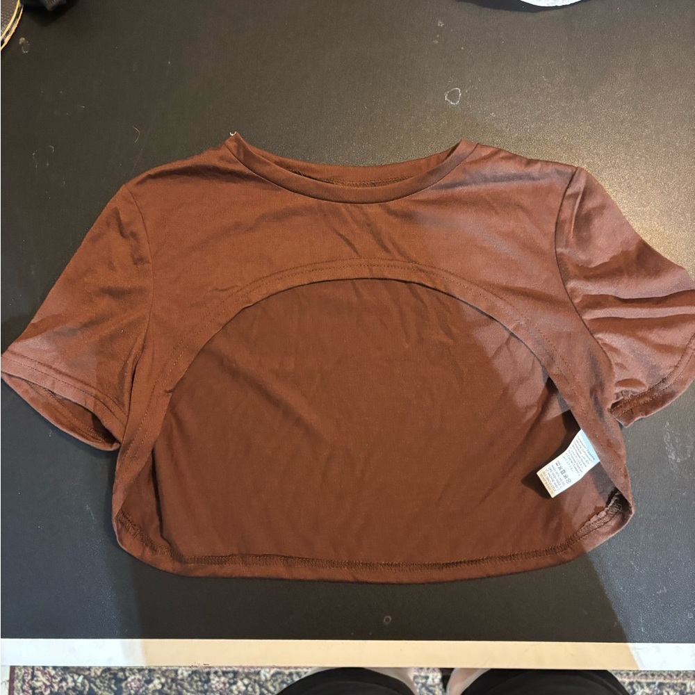 SHEIN Chocolate Brown Crop Top